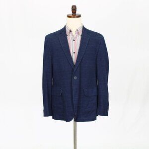 Flynt 42R Navy Solid 2-Button Sport Coat Blazer Jacket P452